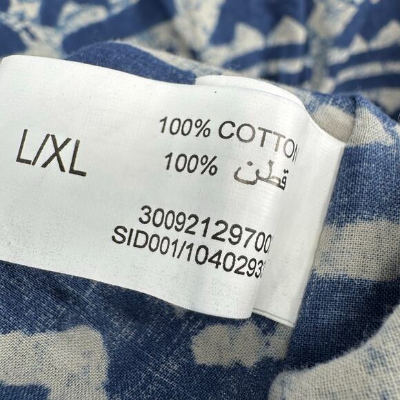 Bombay Paisley Kimono Poncho Top V Neck Womens L/XL Blue Printed Cotton - Picture 14 of 14